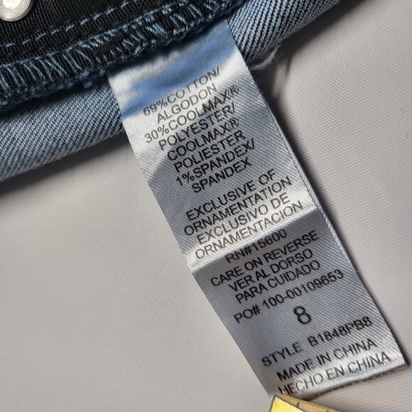 Democracy Jeans Ab Solution Womens Size 8 Distressed Tummy Panel Pockets Blue - Picture 4 of 16